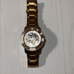 Gold Watch with Crystal Accents